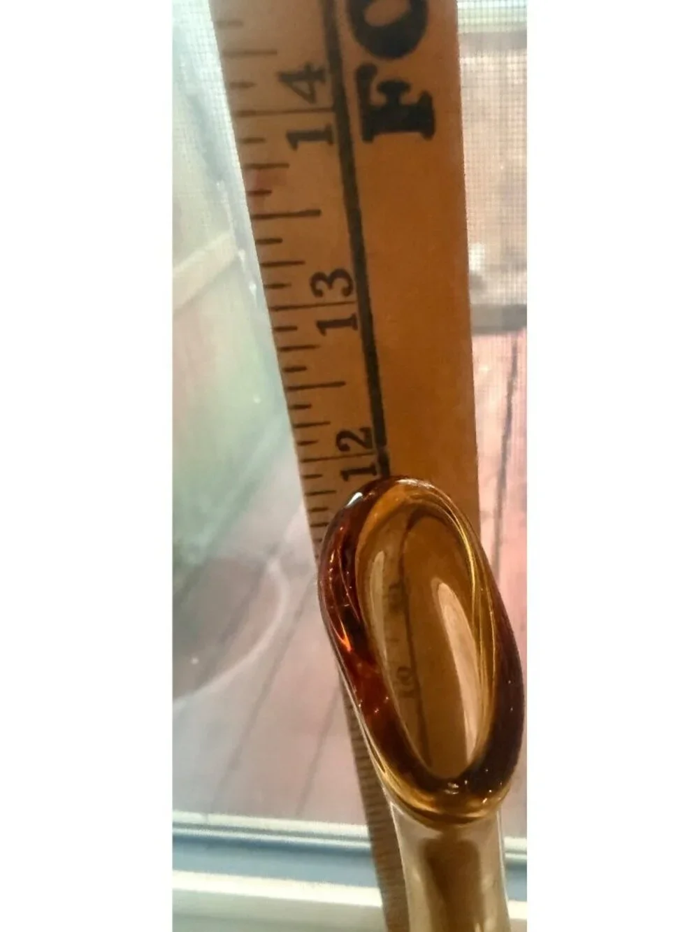 Honey Amber Fenton Thumbprint Colonial Swung MCM Vase on footed base